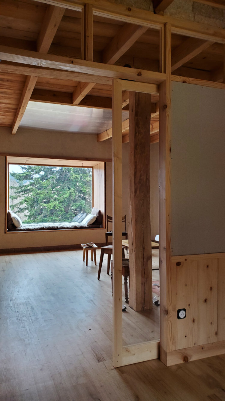 maison la rochette chantier ouverture sud vue